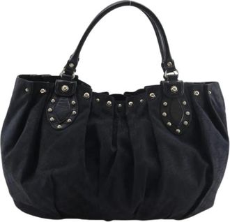 Gucci Pre-owned Handbags, female, Black, Size: ONE SIZE Pre-owned GG Canvas Tote Bag