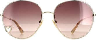 Chloé Round Gold Brown Gradient CH0027S