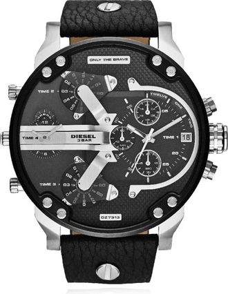 Diesel Mr Daddy 2.0 - Heren - Horloges - Zwart - ONE Size - Leer - Accessoires