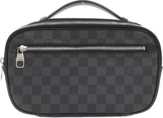 Louis Vuitton Dark Gray Gray Coated Canvas Shoulder Bag (Pre-Owned)