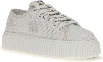 Miu Miu Womens White Polyamide Platform Sneakers
