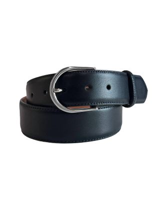W. Kleinberg Unisex Classic Denim Belt In Black Semi-Matte With Silver