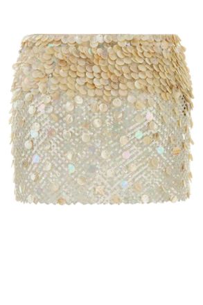 Alanui Womens Embellished Mesh Light Between Palms Mini Skirt Naturale Gonne