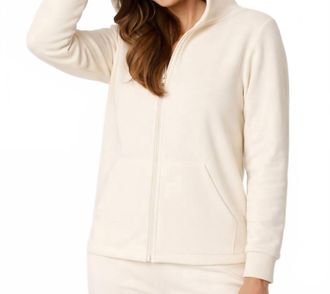 French Kyss Zip Up Hoodie Jacket In Ivory