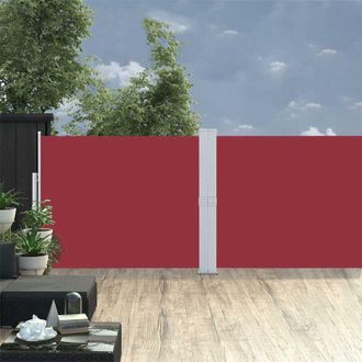 vidaXL Toldo Lateral Retr&aacute;ctil Para Patio Rojo 140x1200 Cm Vidaxl
