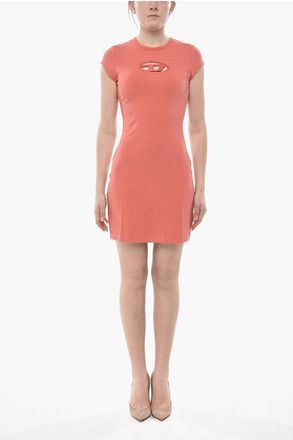 Diesel Cotton T-Shirt Dress D-ANGIEL with Logo Cut-Out size Xxs