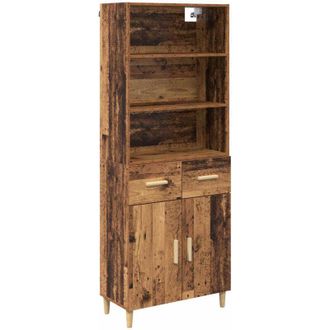 vidaXL Aparador Alto Con Caj&oacute;n Madera Envejecida 69,5 X 32,5 X 180 Cm Vidaxl