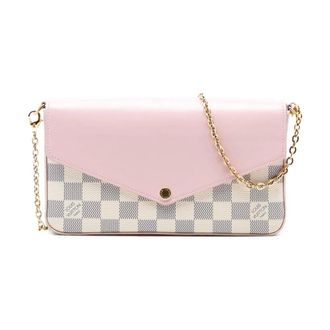 Louis Vuitton Pre-owned Cross Body Bags, female, White, Size: ONE SIZE Pre-owned Vintage Damier Ebene Chain Wallet