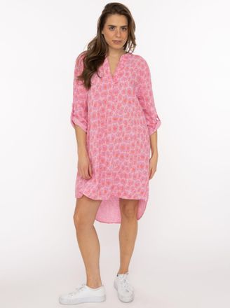 Zwillingsherz Blusentop ZWILLINGSHERZ Rom, Damen, flieder, Web, Obermaterial: 100% Baumwolle, oversize knielang, V-Ausschnitt, Krempel&auml;rmel, Blusen Blusentop, Turn-