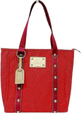 Louis Vuitton Pre-owned Tote Bags, female, Red, Size: ONE SIZE Pre-owned Antigua Canvas Tote Bag