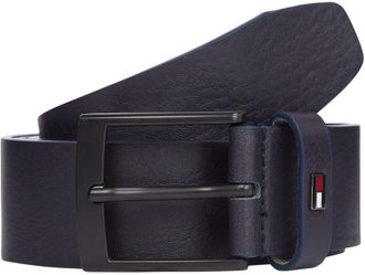 Tommy Hilfiger Mens 3.5 cm Adan Leather Belt, Blue (Space Blue), 49.2 inches