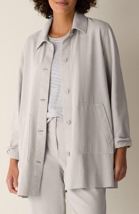 Eileen Fisher Organic Cotton Chore Jacket in Papyrus at Nordstrom, Size Xx-Small