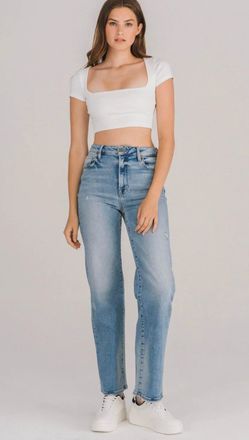 Hidden Jeans Tracey Straight Leg Jeans In Light Wash