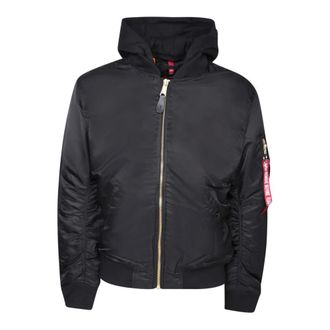 Alpha Industries Light Jackets, male, Black, S, Rear Embroidery Detail