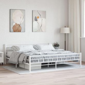 Berkfield Home Bed Frame White Metal 200x200 cm