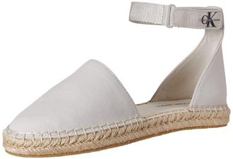 Calvin Klein Jeans Women Espadrilles Ankle Cloth, White (Creamy White/Bright White), 41