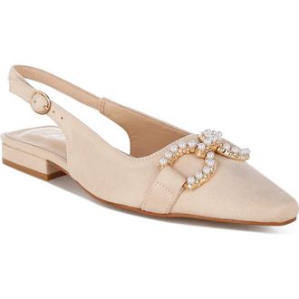 London Rag Salova Embellished Slingback Pump in Beige at Nordstrom Rack, Size 9.5