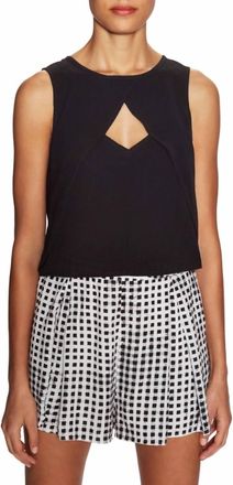 Minkpink Ray Of Light Sleeveless Layered Crew Neck Top In Black
