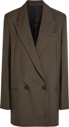 Toteme Shield Double-breasted Wool-blend Blazer - Dark Green - 38 (UK10 / S)