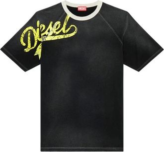 Diesel Heren T-Roxt-Slits T-Shirt 100% Katoen - Heren - T-shirts - Grijs - S - Katoen - Tops