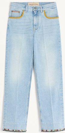 Valentino Embroidered Denim Trousers Woman DENIM 25