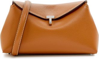 Toteme T-lock Grained Leather Clutch - Tan - One Size
