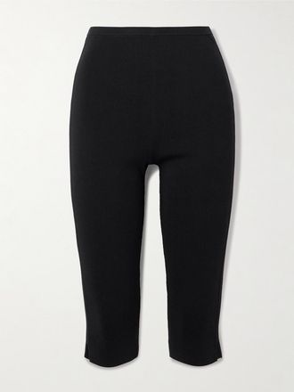 Toteme Pantaloni Cropped Slim-fit In Crêpe - Nero
