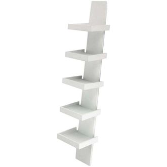 Oresteluchetta Estanter&iacute;a De Pared Moderna De Dise&ntilde;o Con 5 Estantes H155cm Erie White