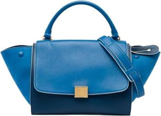 Celine Pre-owned Trapeze Handbag - Dames - Vintage Handtas - Blauw - ONE Size - Leer - Vintage