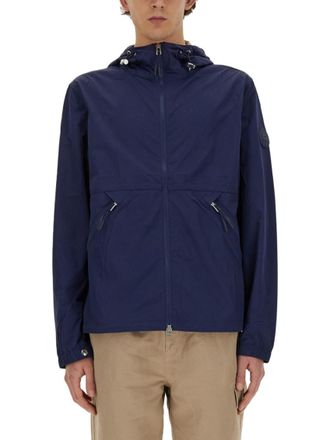 Woolrich Blue Solid Hood Jacket