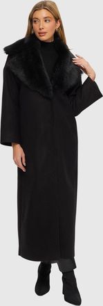 Gorski FABRIC COAT WITH DETACHABLE SHEARLING LAMB COLLAR