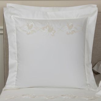 Frette Lotus Flower Embroidered Euro Sham