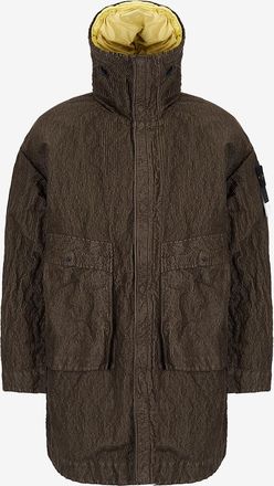 Stone Island Gerippter Samtblazer mit Stehkragen