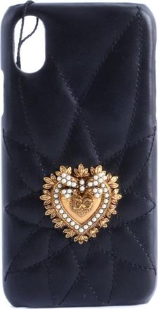 Dolce & Gabbana Phone Accessories, female, Black, Size: ONE SIZE Devotion Case iPhone X / XS