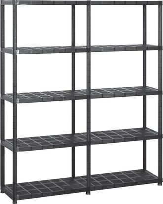 vidaXL Scaffale a 5 Ripiani Nero 142x38x170 cm in Plastica - Vidaxl