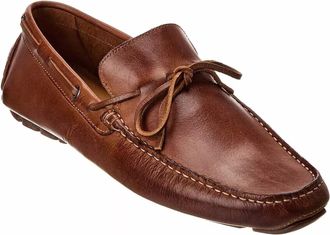 Donald J Pliner Mens Dade Leather Driver In Saddle