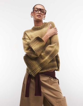 Monki Maglione squadrato verde sbiadito a righe