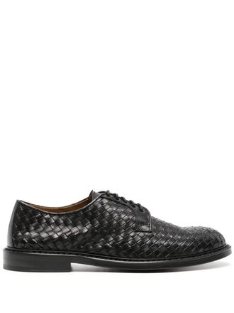Doucal's interwoven leather Derby shoes - Black