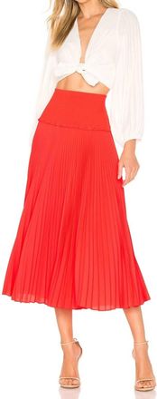 A.L.C. Herdrin Fire Midi Skirt In Neon Orange
