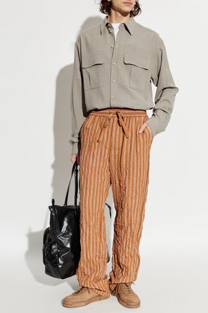 Dolce & Gabbana Trousers With A Crinkled Effect, Mens, Brown