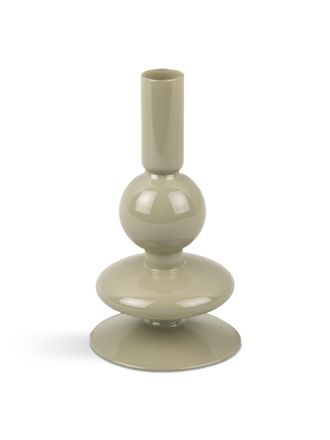 Present Time Shiny Bubble Glass Candle Holder Green