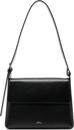 A.P.C. Virginie leather shoulder bag - women - Cotton/Calf Leather - One Size - Black