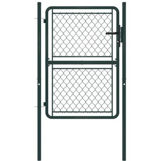 vidaXL Cancello da Giardino in Acciaio 100x150 cm Verde - Vidaxl