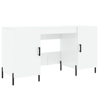 vidaXL Vidaxl - Escritorio Madera Contrachapada Blanco Brillante 140x50x75 Cm