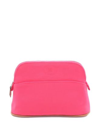 Hermès Bolide 20 leather pouch - women - Canvas/Calf Leather - One Size - Pink