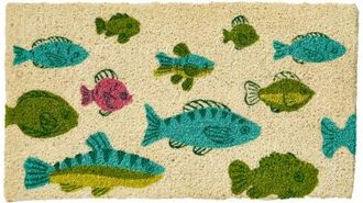 Tag Fish Swimming Non-Slip Coir Mat Multi Coir Summer in Beige at Nordstrom, Size Medium