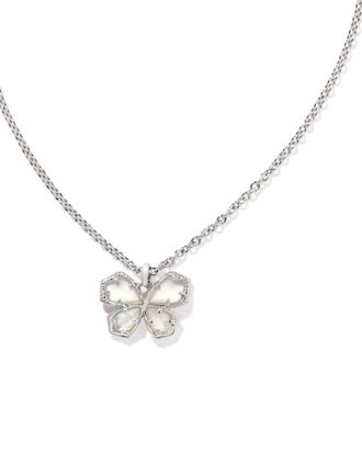 Kendra Scott Womens Mae Butterfly Short Pendant Necklace In Silver