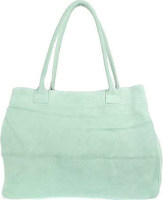 Girly HandBags Womens Expandable Italian Suede Leather Shoulder Bag (Mint)