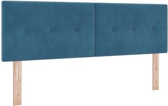 vidaXL Headboard Wall-mounted with Headboard Dark blue 144 cm Velvet Vidaxl