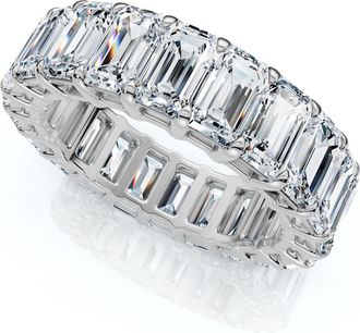 Pompeii3 6Ct Emerald Cut Diamond Eternity Ring 14k Gold or Platinum Lab Grown